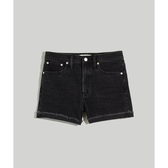 NWT Madewell High-Rise Denim Shorts - Cut-Off Black Denim Jean Shorts - Picture 4 of 8